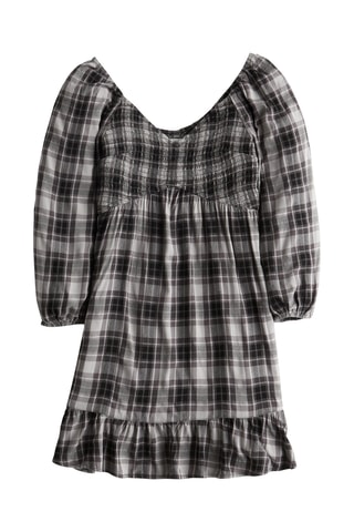 Vestido direito - Preto e cinzento-claro