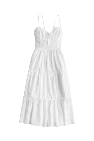 Vestido comprido em bordado inglês - Branco