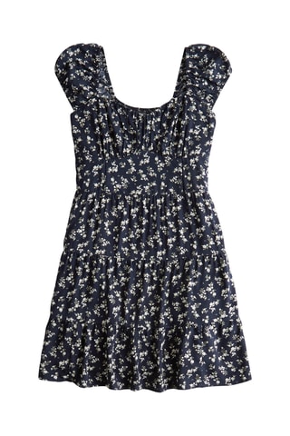 Vestido estilo patinadora - Azul-noite