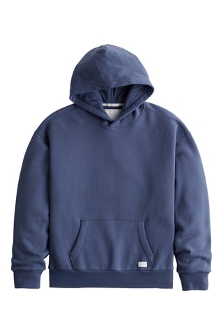 Sweat polar com capuz - Azul-índigo