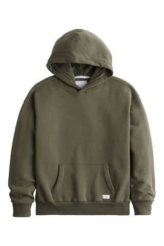 Sweat polar com capuz - Verde-azeitona