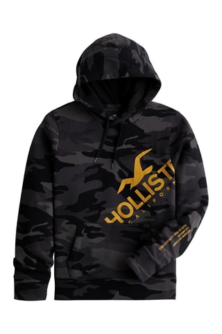Sweat polar com capuz - Preto e cinzento