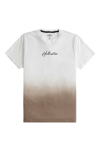 T-shirt dip and dye - Branco e castanho