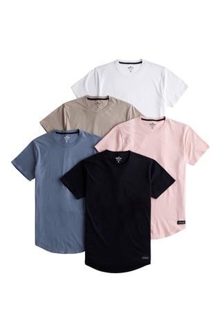 5 t-shirts - Branco e rosa