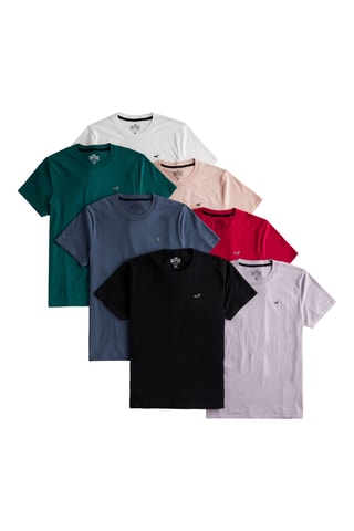 7 t-shirts - Rosa, vermelho e preto