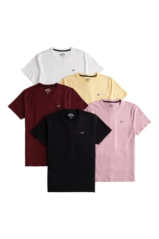 5 t-shirts - Preto, rosa e branco