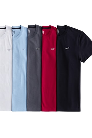 5 t-shirts - Branco, vermelho e azul-celeste