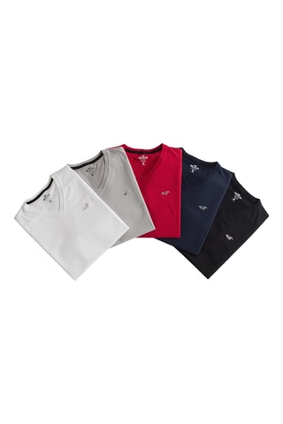 5 t-shirts - Branco e vermelho