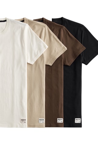 4 t-shirts - Branco, castanho e bege