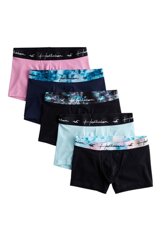 5 boxers - Noir, bleu et rose