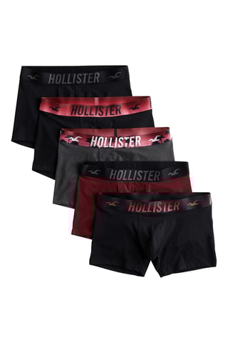 5 boxers - Noir, gris foncé et bordeaux