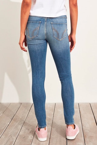 Calças de ganga skinny cintura alta - Azul-claro