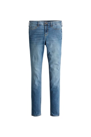 Calças de ganga skinny cintura alta - Azul-claro