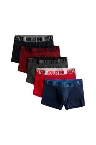 5 boxers - Rouge, bleu marine et bordeaux