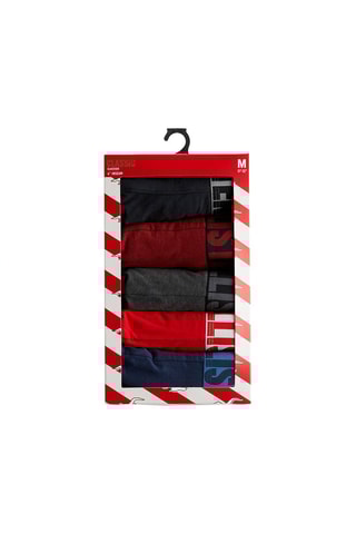 5 boxers - Rouge, bleu marine et bordeaux