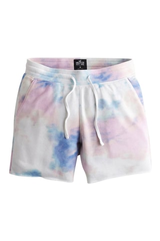 Calções tie and dye Branco e rosa