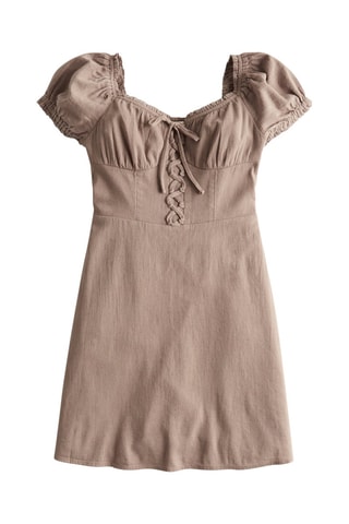 Vestido trapézio - Castanho-claro