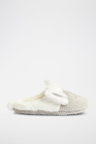 Pantufas forradas com orelhas Nicole - Cinzento-claro