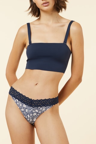 Tanga Wish Print - Azul-marinho