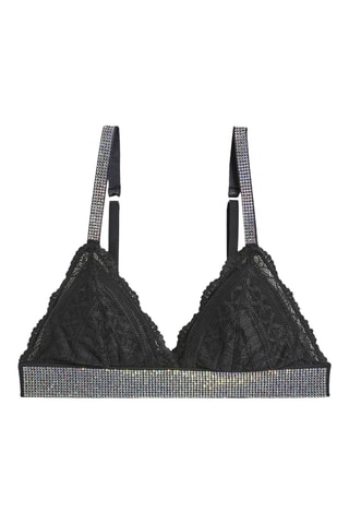 Soutien-gorge push-up Idole Strass - Noir