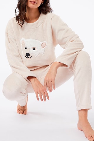 Pantalon droit taille haute en velours Mimi - Sable