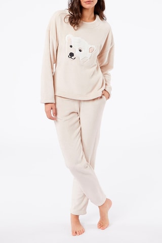 Pantalon droit taille haute en velours Mimi - Sable