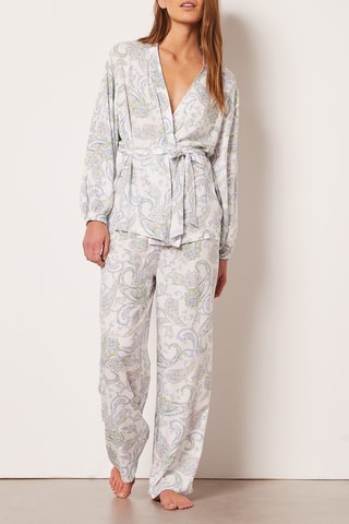 Calças de pijama cintura subida Mariage Branco - Etam