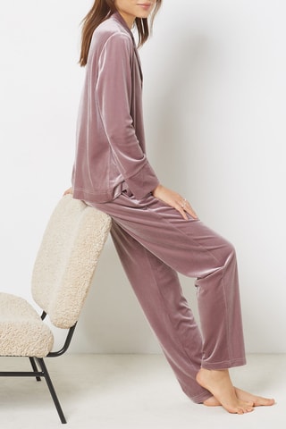 Pantalon de pyjama en velours Bellah - Mauve
