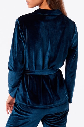 Camisa em veludo Velvety Azul-marinho