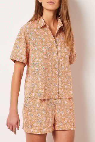 Camisa de pijama Indian Bliss Salmão e cru - Etam