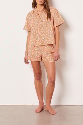 Camisa de pijama Indian Bliss Salmão e cru - Etam