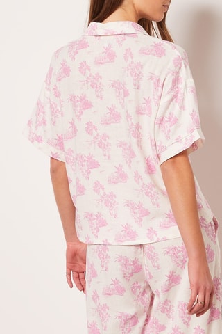 Camisa de pijama em linho Indian Bliss Cru - Etam