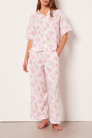 Camisa de pijama em linho Indian Bliss Cru - Etam