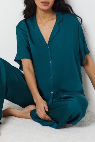 Chemise de pyjama Hazel - Bleu-vert