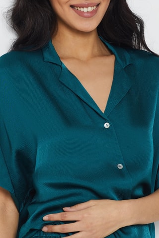 Chemise de pyjama Hazel - Bleu-vert