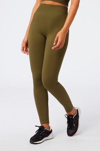 Leggings de desporto cintura subida Active Caqui-azeitona