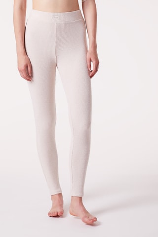 Leggings de cintura subida Batia Bege