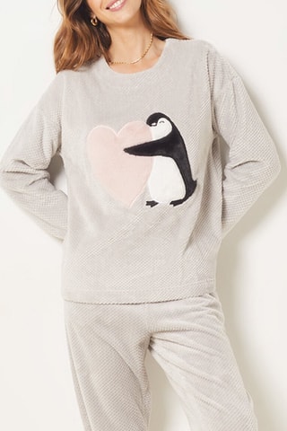 Sweat de pijama Natty - Cinzento-claro