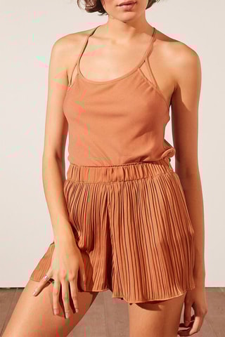 Short plissé taille haute Srila - Moutarde ocre - Etam