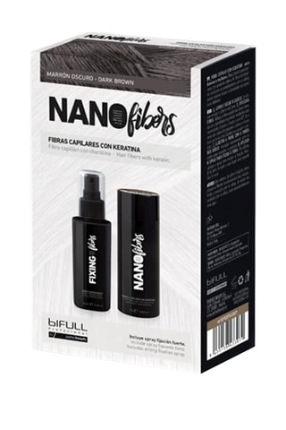 Set Fibre capillaire à la kératine marron foncé - 25 g/100 ml
