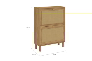 Sapateira Erin 2 batentes - 60 x 23,5 x 83,5 cm