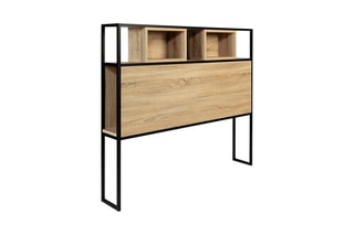 Cabeceira de cama Manufacture - Imitação de madeira clara e preto