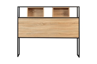 Cabeceira de cama Manufacture - Imitação de madeira clara e preto