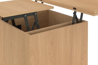 Mesa de centro extensível Tania e 4 pufes - 100 x 55/110 x 39/51 cm