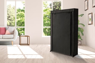 Sapateira com capa Bali  Preto - 91 x 25 x 140 cm