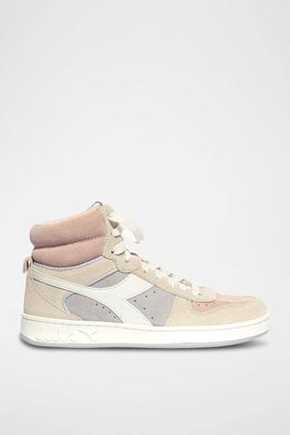 Baskets montantes en cuir Ghiaccio Artic - Beige