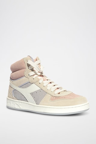 Baskets montantes en cuir Ghiaccio Artic - Beige