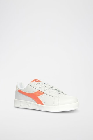 Baskets Game P GS - Corail et blanc