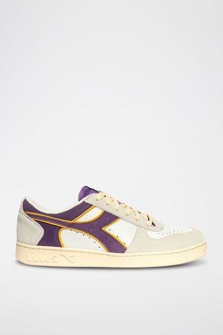 Baskets en cuir Magic - Blanc et violet