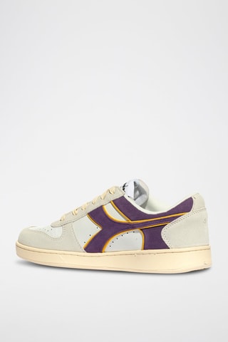 Baskets en cuir Magic - Blanc et violet